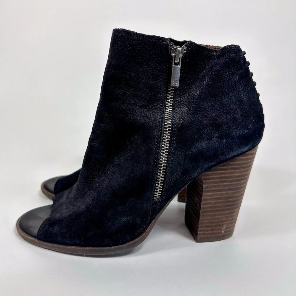 Lucky Brand Peep Toe Leather Booties